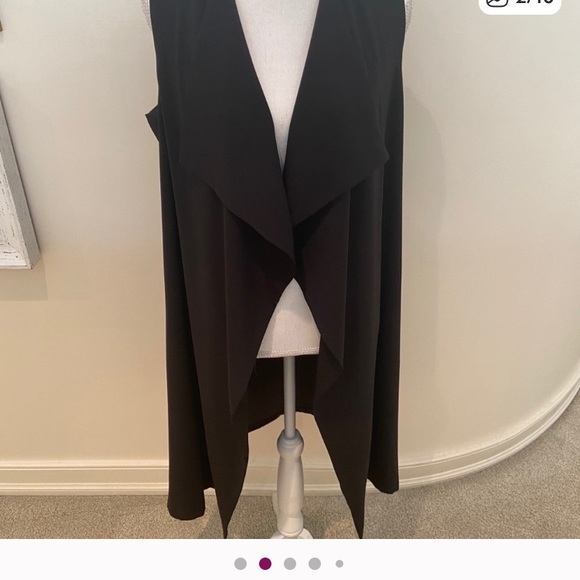 NWT Seraphine‎ Maternity draped long black vest size 2 nursing - Picture 4 of 8